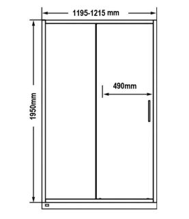 Душевая дверь by Deonria Kupe D-195-120-6-S-B 120см графит/графит